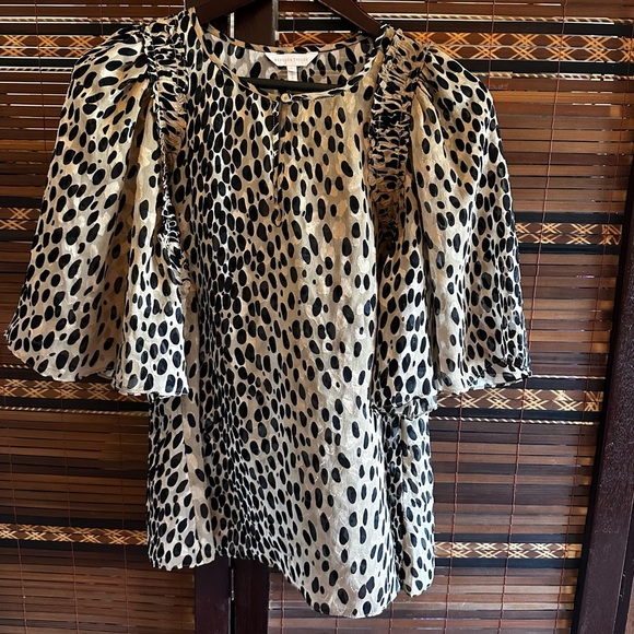Rebecca Taylor Silk Blend Animal Blouse L - Picture 1 of 6